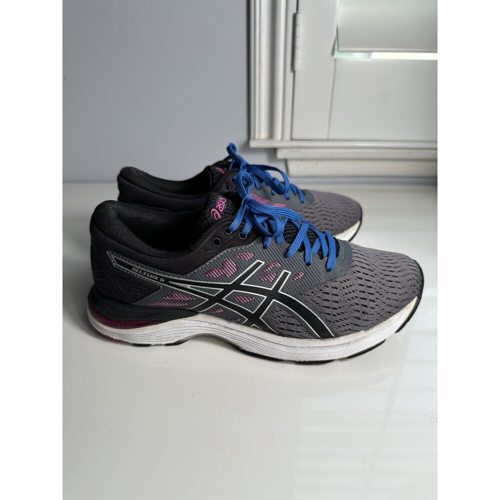 Asics Gel Flux 5 Women’s Running Walking Shoes Grey Black Size 6.5 (T861N) - Picture 3 of 8
